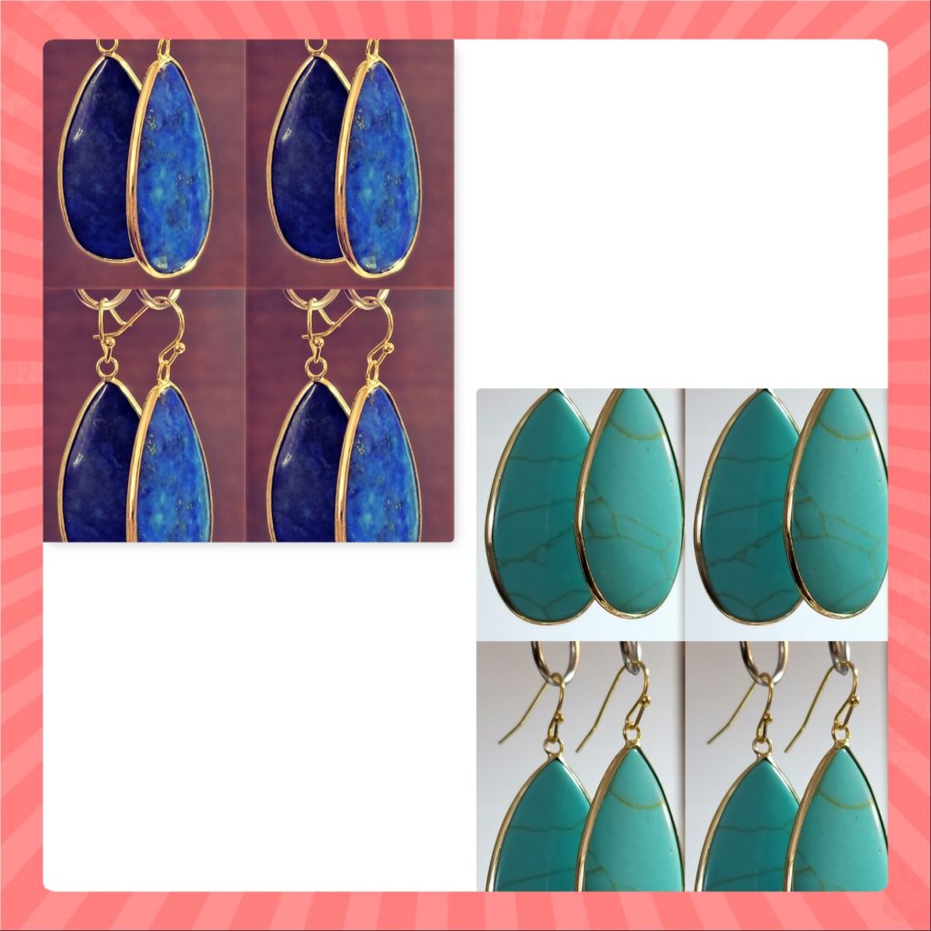 turquoise, lapis Laazuli, Gold, Gold filled, earrings